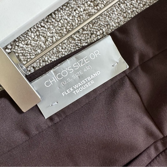 Chico’s Flex Waist Modern Tailored Full Length Pant Cocoa‎ Bean Trousers 0/US 4 - Picture 5 of 9